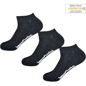 BENYSØN 6-paar Bamboe sneakersokken - Naadloos - Enkelsokken voor dames en heren - 40 - Zwart