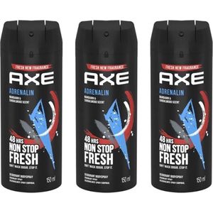 Axe Adrenaline Deodorant Spray 3 x 150 ml
