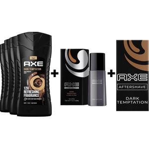 Axe Douchegel - Dark Temptation - 4 x 250 ml + Eau de Toilette 100 ml + After Shave 100 ml