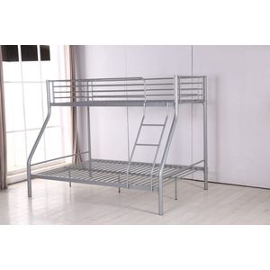 Stapelbed Trio - Hoogslaper Metalen 3 - 90x200 en 140x200 - Grijs