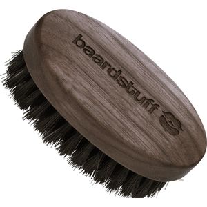 Baardstuff - Baardborstel - Regular Size - Walnut Wood - Pure Wild Boar Bristles