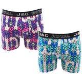 J&C - Boxershort - Groen/Oranje - 2-pak - Katoen