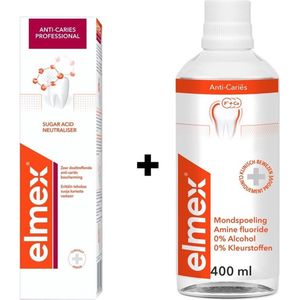 Elmex Tandpasta Anti-Cariës Professional 75 ml + Mondspoeling 400 ml