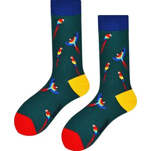 BENYSØN - Huissokken - Papegaai Print - 90% Organisch Katoen - Unisex 3-pak