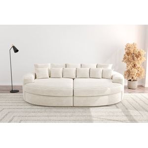 Bigsofa Zitbank Romantico Cosy Beige - Bank Chillsofa XXl in Extra dik Corduroy Ribstof - Zetelsenbedden / Zitbanken Hoekbanken en Hoeksalons Big sofa