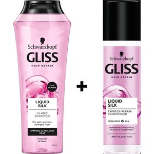 Gliss Kur - Liquid Silk - Shampoo - 250 ml - Anti-klit Spray - 200 ml