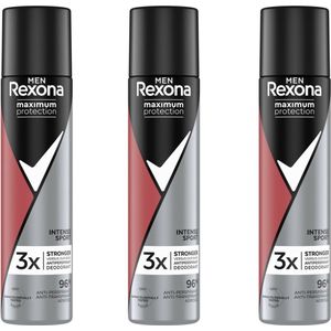 Rexona® - Deodorant Man - Spray - Men Maximum Protection Intense Sport Anti-transpirant Spray - 3 x 100 ml