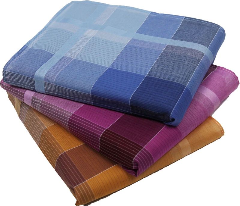 Tiseco 12 Stuks - Dames zakdoeken 1604/A - 30 - Blauw