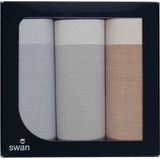 Swan 3-stuks Heren zakdoeken - Henry - 5374 - 40 - Blauw.