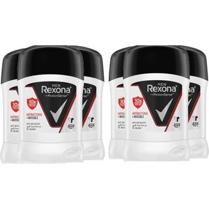 Rexona Men Deo Stick - Invisible Black & White - Voordeelverpakking 6 x 40 Gram