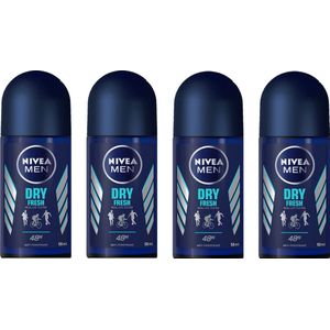 NIVEA MEN Deo Roller - Dry Fresh - 4 x 50 ml