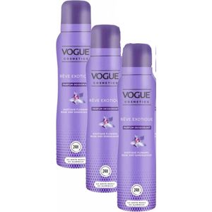 Vogue Reve Exotique - Parfum Deodorant - 3 x 150 ml