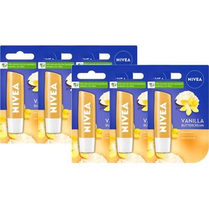 Nivea Labello Lippenbalsem Vanille & Buttercream - 6 x 5.5 ml Stick