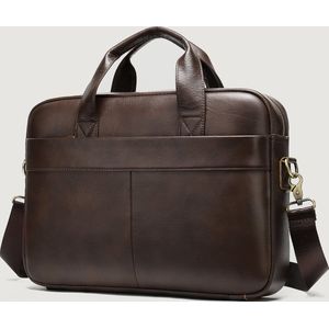 Cargro - PU-Lederen Laptoptas - Coffee/Brown - 15,4 inch - Unisex