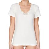 Entex dames thermo shirt korte mouw met kant - DS2001 - Creme