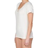 Entex dames thermo shirt korte mouw met kant - DS2001 - Creme