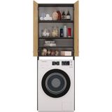 Wasmachine Opbouw-Antraciet Eikenkleur -Wasmachine/Wasdroger meubel Korte deur