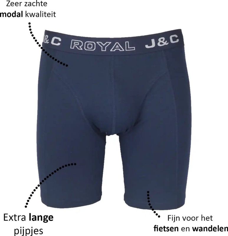 J&C - Heren Boxershort - Extra Lange Pijpjes - Modal