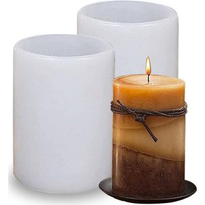 2 stuks kaarsen gietvorm, siliconen vorm, rond, siliconen vorm voor kaarsen, doe-het-zelf siliconenvorm, voor het maken van kaarsen, handgemaakte zeep, ambachtelijke ornamenten, cilindergietvorm, geurkaarsen (F)