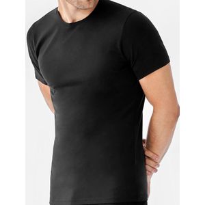 HL-tricot heren T-shirt korte mouw - 100 Katoenen heren ondershirt - Mannen ondergoed Zwart