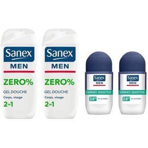 Sanex Men SET - Douchegel + Deo Roller Men Sensitive 2 + 2