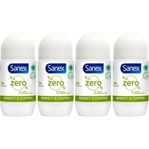 Sanex Deo Roller – Zero% Respect & Control 4 x 50 ml