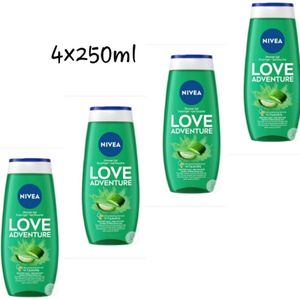 NIVEA Douchegel - Love Adventure - met Aloë Vera - 4 X 250 ML