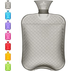 Warmwaterkruik - 1,8 liter grote capaciteit - Premium warmwaterzak voor pijnverlichting, rugpijn, menstruatiepijn, nek en schouders - geen hoes - geweldig cadeau voor dames - grijs