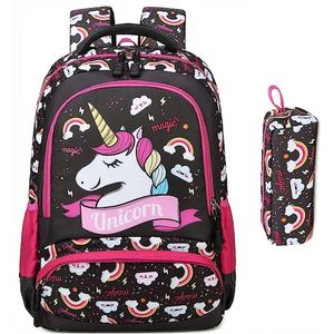 Backpack for Girls School Bag Set Cute Unicorn Backpack,Kids Backpacks with Pencil Bag,School Bags Waterproof 2 in 1 Student Book Bag Lightweight Girls Travel Backpack