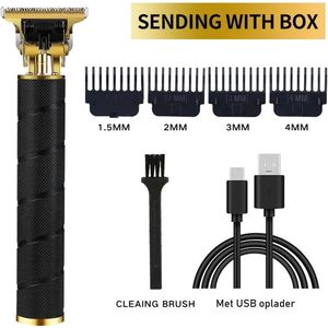 Draadloze Haartrimmer - Zwart Goud - Nieuwste Model - Tondeuse Mannen - Geschikt voor Hoofdhaar/Baardhaar/Lichaamshaar - Trimmer - Draadloos Scheerapparaat - Compleet met 4 Opzetstukjes, oplader en onderhoudsmaterialen