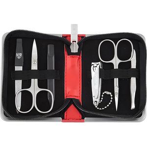 Manicure Set voor dames & heren Rood/kunstleer
