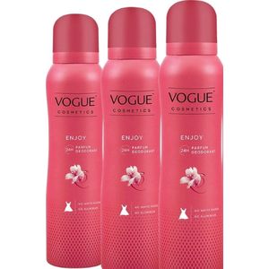 Vogue Enjoy - Parfum Deodorant Spray - 3 x 150 ml
