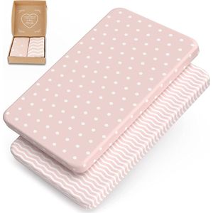 Premium wieghoes hoeslaken babybedje geschikt voor Babybay Maxi hoeslaken, hoeslaken, zijbedje 90 x 55, 90 x 50, 89 x 49 cm - 100% Oeko-Tex katoen (donkerroze)