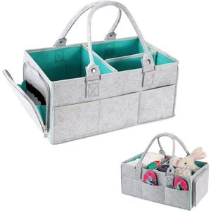 Baby Luier Caddy Organizer, Opvouwbare Vilten Kwekerij Opbergtas, Flexibele Compartimenten, Meerdere Zakken, Draagbare Organizer Tas voor Baby Wraps, Doekjes, Pasgeboren Douche Speelgoed Tas