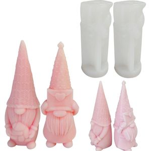 Kerst siliconen kaars mallen, DIY ambachtelijke mallen voor aromatherapie, handgemaakte zeep, wax kaars, gips polymeer klei, hars, maken kerstman vorm kaars mallen siliconen 3D kit (2 stuks)