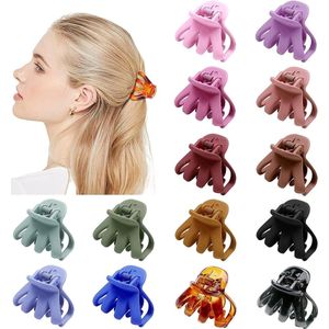 14 stuks haarspeldjes voor dames, stijlvolle grip, octopusknijder, kleine kunststof, antislip, haarstyling-accessoires voor vrouwen en meisjes (4 cm, meerkleurig)-B