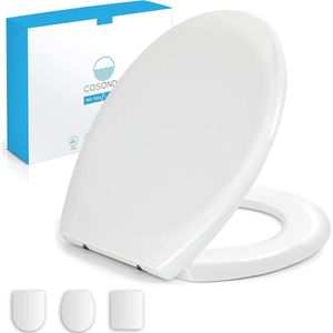 WC-bril, D/O-front, Duroplast, wit, met soft-close mechanisme, met afneembaar snelsluitdeksel, antibacterieel, met kleine scharnieren, easyclean, eenvoudige montage, wit