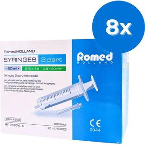 Romed 20ml injectiespuiten met naald 400 stuks - Set van 8 doosjes Romed