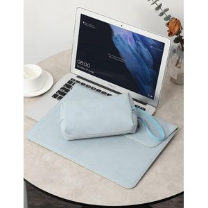 15-16 inch laptophoes met standaard compatibel met MacBook Pro 16 M2/M1 Pro/Max A2780 A2485 A2141 2019-2023, MacBook Pro Retina 15 2012-2019, met accessoiretas - lichtblauw (Smiley)