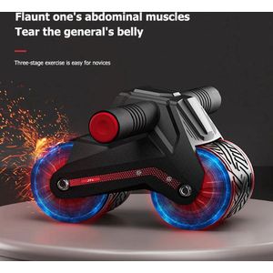 Automatische Rebound Abdominale Kan Worden Gebruikt Als Buikspier Training Apparatuur En Thuis Buikspieren, Roller Buik Buikspier Wielen Zwart/Rood Inclusief Knie mat