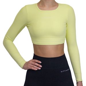 Fittastic Sportswear Longsleeve Backless Top Yellow - Beige