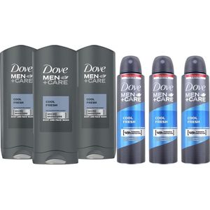 Dove Men + Care Cool Fresh SET - Douchegel + Deo Spray - 3 + 3