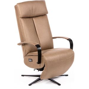 Genua Relaxfauteuil Elektrisch Verstelbaar met Accu - Optimaal Zitcomfort - Nosagvering voor extra Ontspanning - Relax Fauteuil - Relaxstoel met Armleuning - Brown