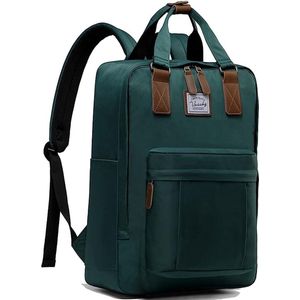 School Backpack Girls Fits 15 Inch Laptop Travel Backpack Water Resistant Daypack with Top Handle for School Work Travel, Dark Green