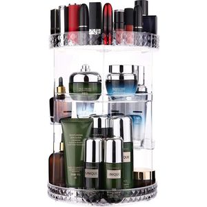 360 graden draaibaar, beauty-make-up, opbergdoos, cosmeticadoos, transparant, aanpasbare sieraden, cosmetische opbergcontainer, voor sieraden, kwasten, lippenstiften, crèmes, dressers.