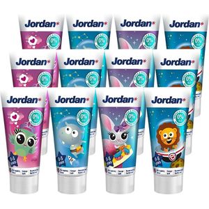 Jordan Tandpasta - Kids 0/5 jaar - Voordeelverpakking 12 x 50 ml