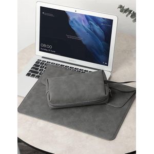 13 inch laptophoes met standaard compatibel met MacBook Air M2 A2681 13,5 inch display, MacBook Air 13 M1 2018-2022, MacBook Pro 13 M2 M1 2016-2022, met accessoire tas-Space Grey (Smiley) Merk: HYZUO