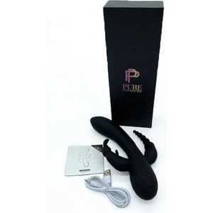 PP Pure Pleasure 3 Head tarzan Zwart - Vibrator - Clitorisstimulator - G-spotstimulator - Oplaadbaar