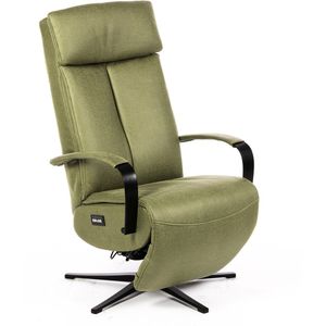 Genua Relaxfauteuil Elektrisch Verstelbaar met Accu - Optimaal Zitcomfort - Nosagvering voor extra Ontspanning - Relax Fauteuil - Relaxstoel met Armleuning - Moss