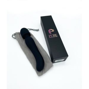 PP Pure Pleasure Luxe Wandvibrator Double Fun Zwart - Vibrator - clitoris en g-spotstimulator- Oplaadbaar